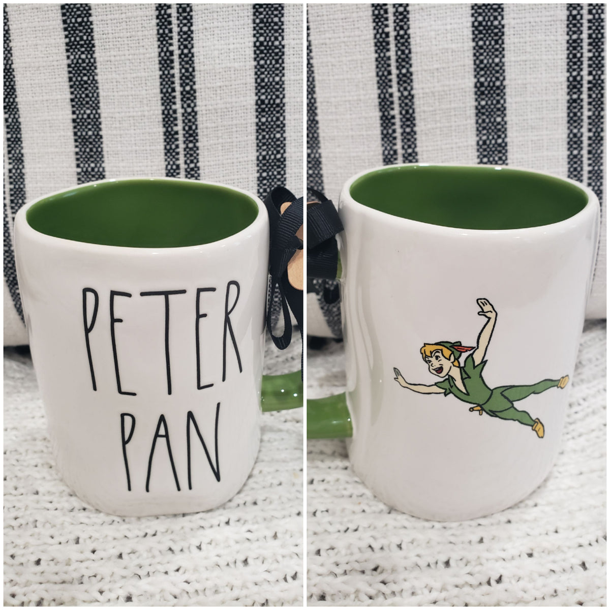 Rae Dunn &quot;Peter Pan&quot; Double Sided Mug Disney&#39;s Peter Pan Collection