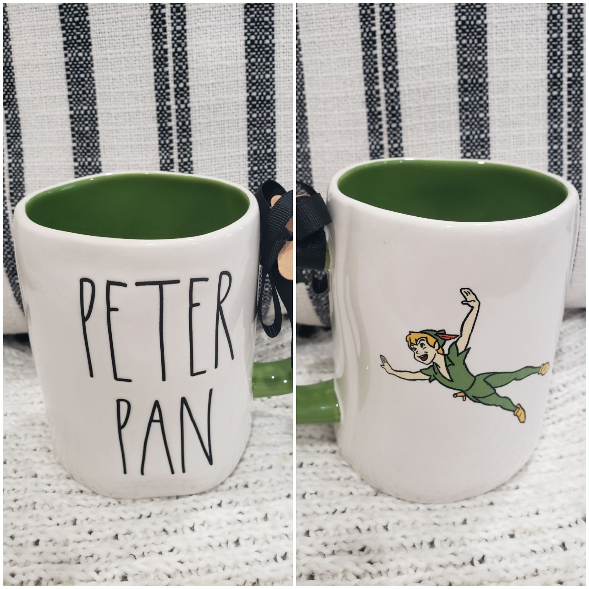 Rae Dunn "Peter Pan" Double Sided Mug Disney's Peter Pan Collection