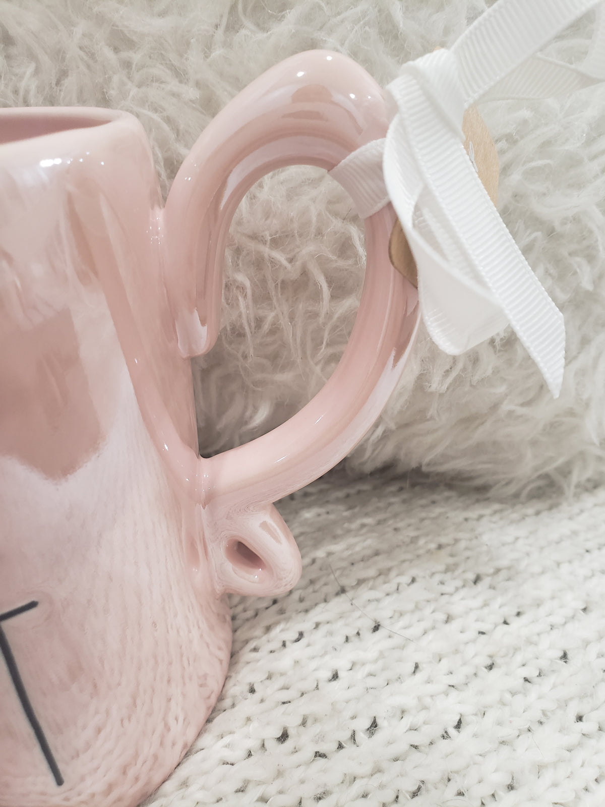 Rae Dunn &quot;Pixie Dust&quot; Pink Iridescent Tinker Bell Double Sided Mug Disney&#39;s Peter Pan Collection