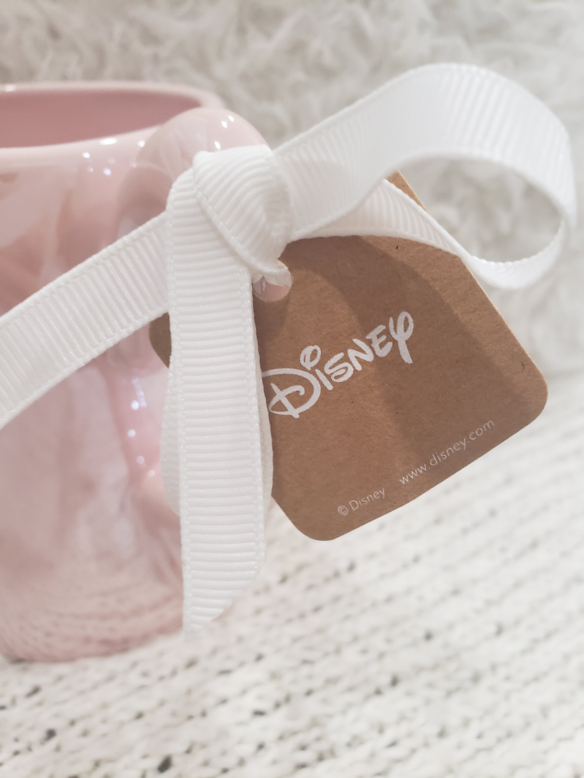 Rae Dunn &quot;Pixie Dust&quot; Pink Iridescent Tinker Bell Double Sided Mug Disney&#39;s Peter Pan Collection