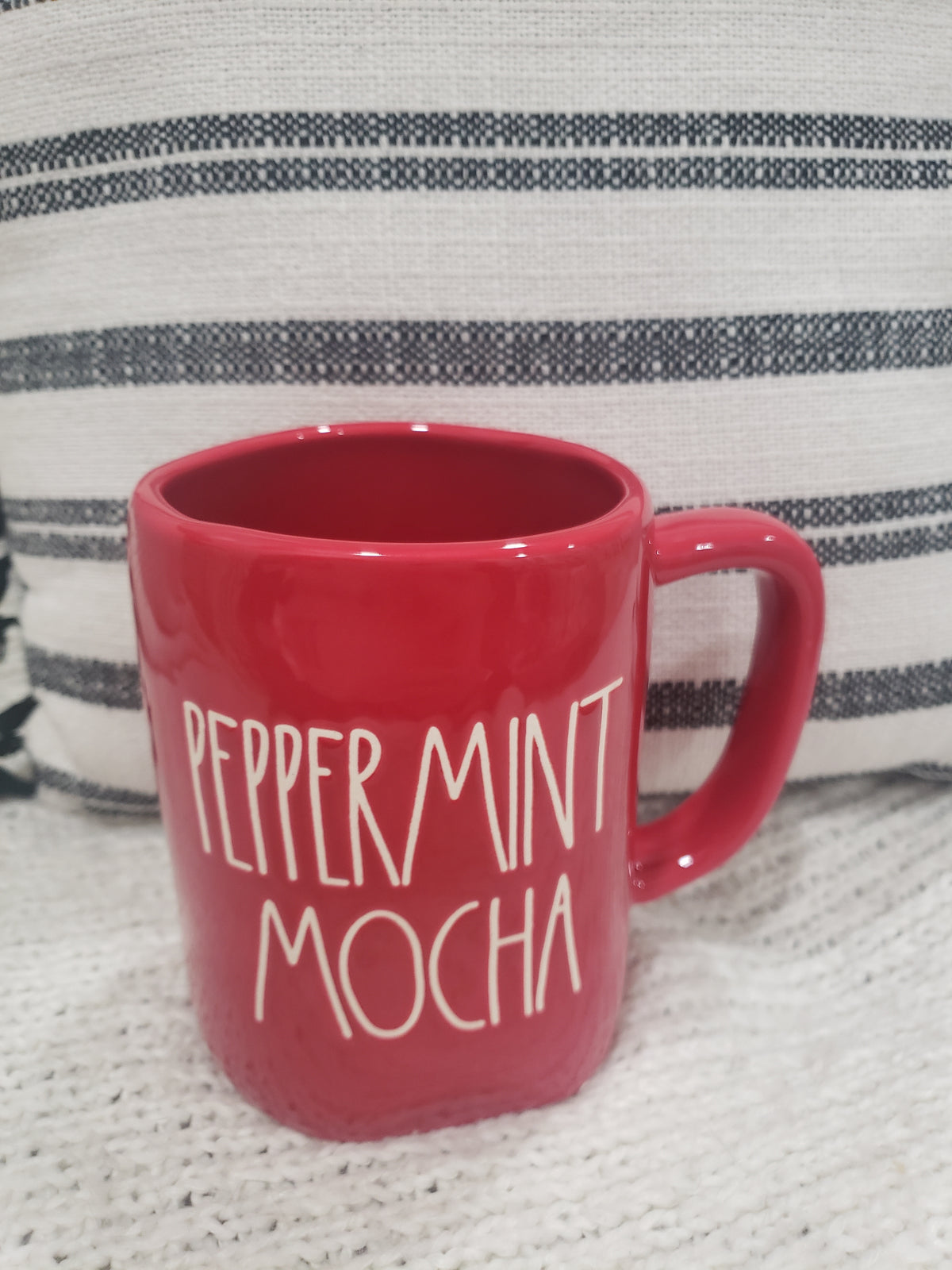 Rae Dunn &quot;Peppermint Mocha&quot; Red Holiday Mug Collection