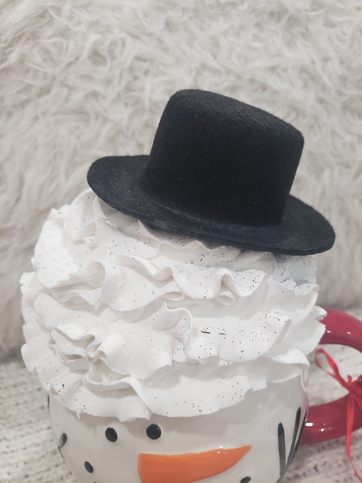 Pip Posh Design Faux Sweet Décor Snowman Mug &amp; Whipped Top Hat Topper Holiday Collection