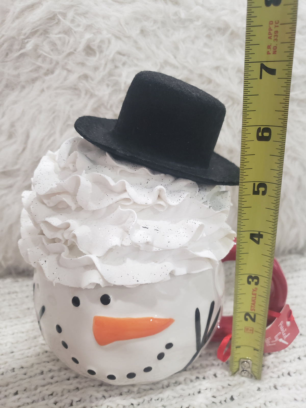 Pip Posh Design Faux Sweet Décor Snowman Mug &amp; Whipped Top Hat Topper Holiday Collection
