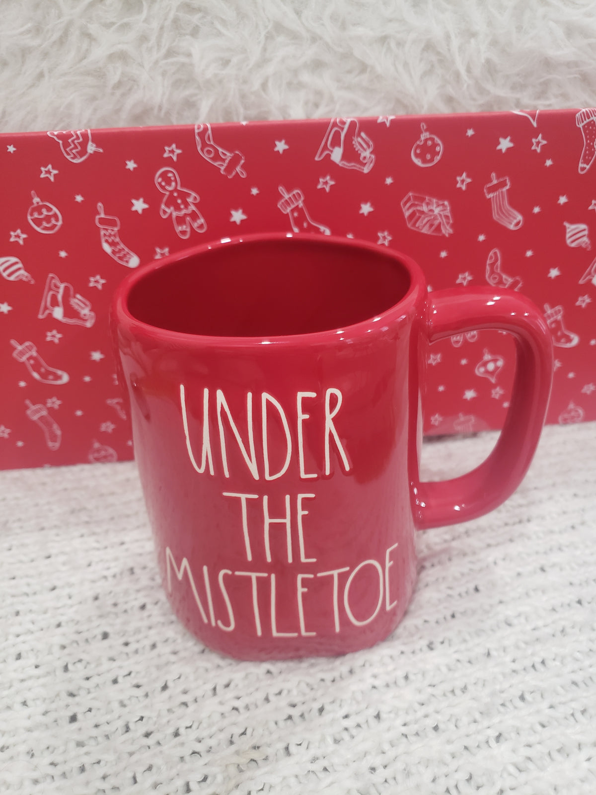 Rae Dunn &quot;Under The Mistletoe&quot; Red Mug Holiday Collection