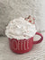 Rae Dunn "Coffee" Red Mug & Pip Posh Design Faux Sweet Décor White Whipped Gingerbread Cookie Topper Holiday Collection