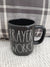 Rae Dunn "Prayer Works" Black Mug Faith Collection