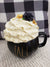 Rae Dunn "Fall" Black Pumpkin Mug & Pip Posh Design Faux Sweet Décor Ivory Whipped Topper Fall Collection