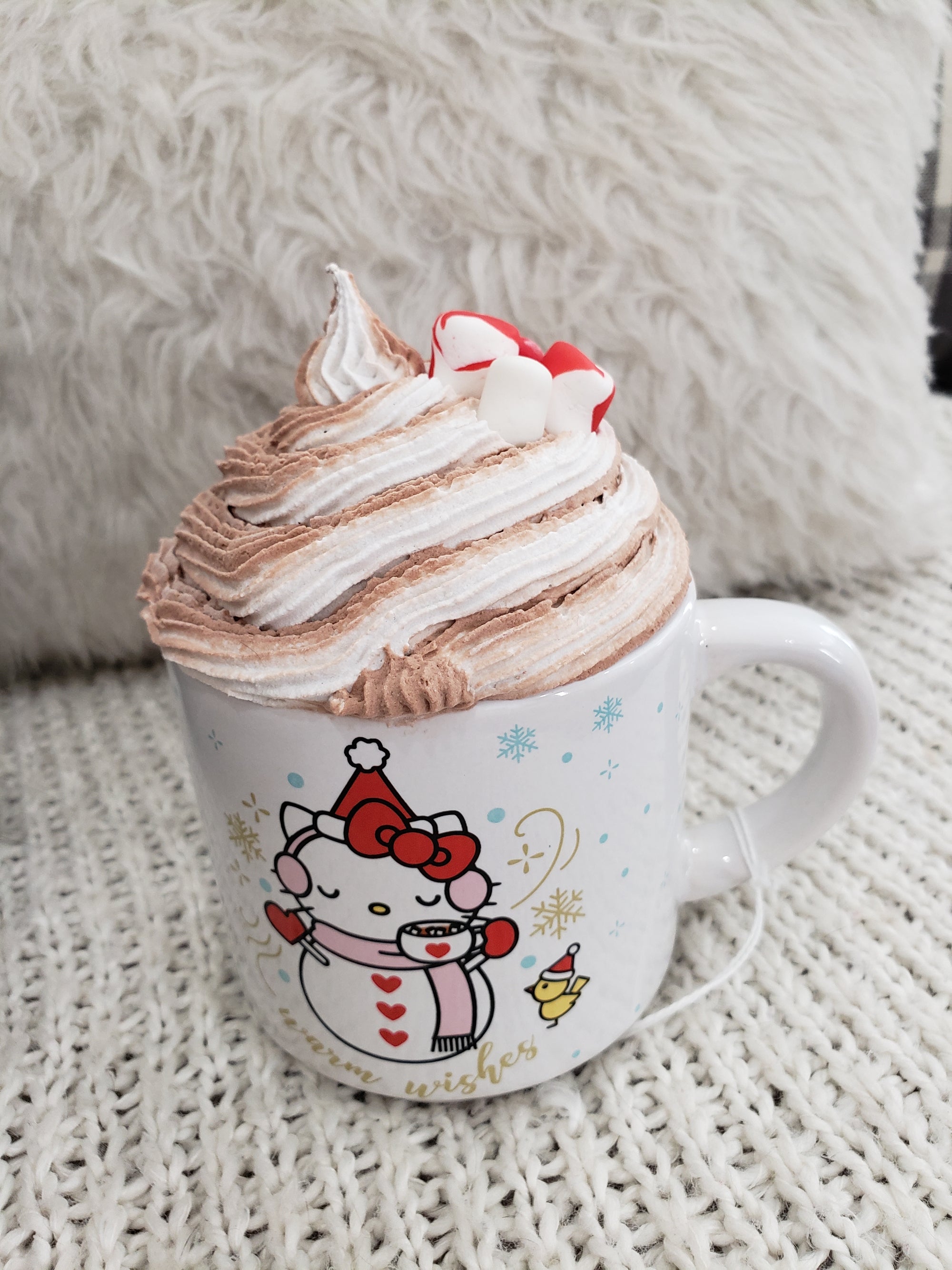 Pip Posh Design Faux Sweet Décor Hello Kitty Snowman Mug & Hot Cocoa Whipped Topper Holiday Collection