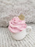 Pip Posh Design Faux Sweet Décor Mini White Mug & Whipped Pink Golden Snowflake Topper Holiday Collection