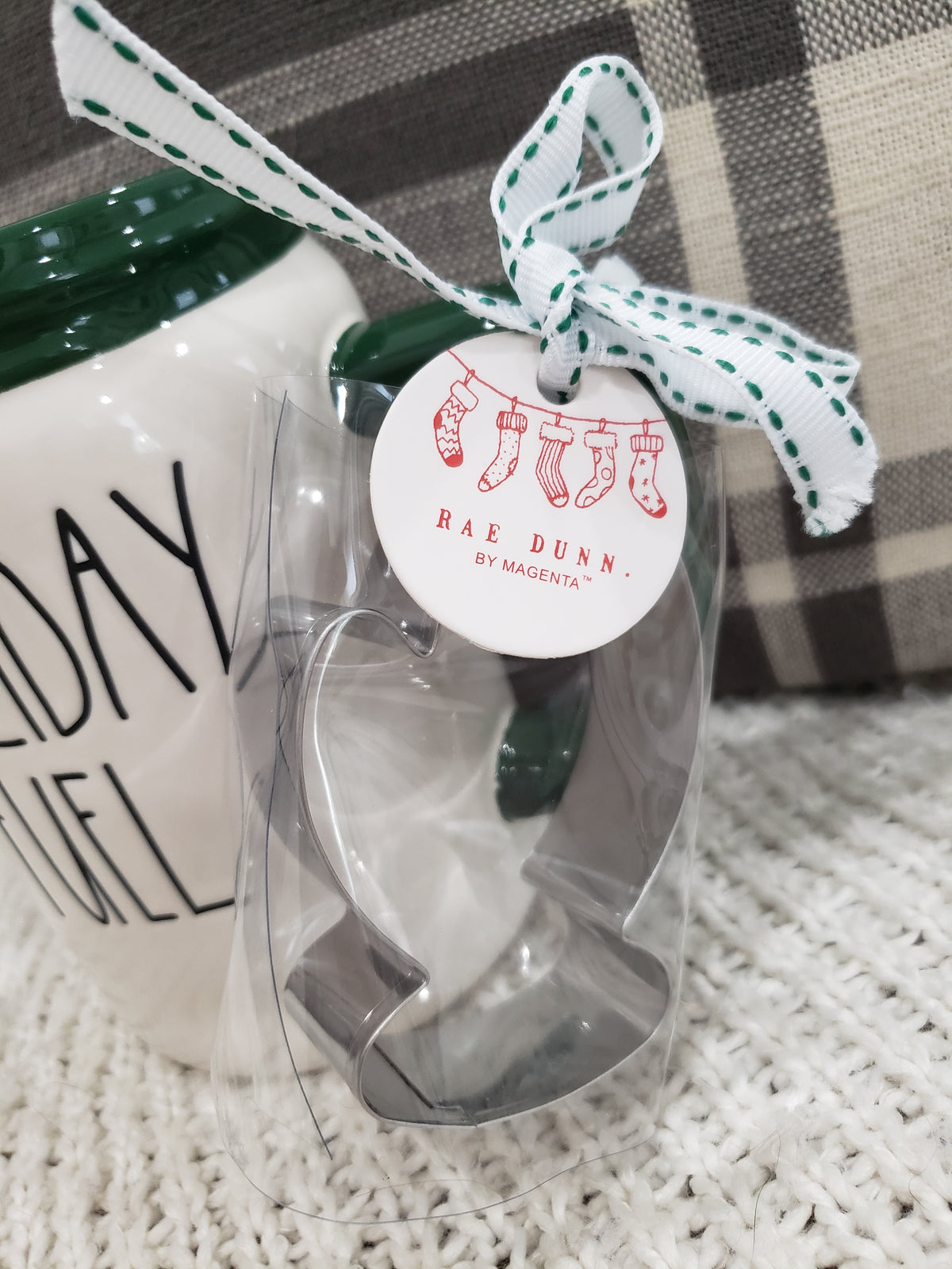 Rae Dunn &quot; Holiday Fuel&quot; Mason Jar Mug &amp; Mitten Cookie Cutter Holiday Collection