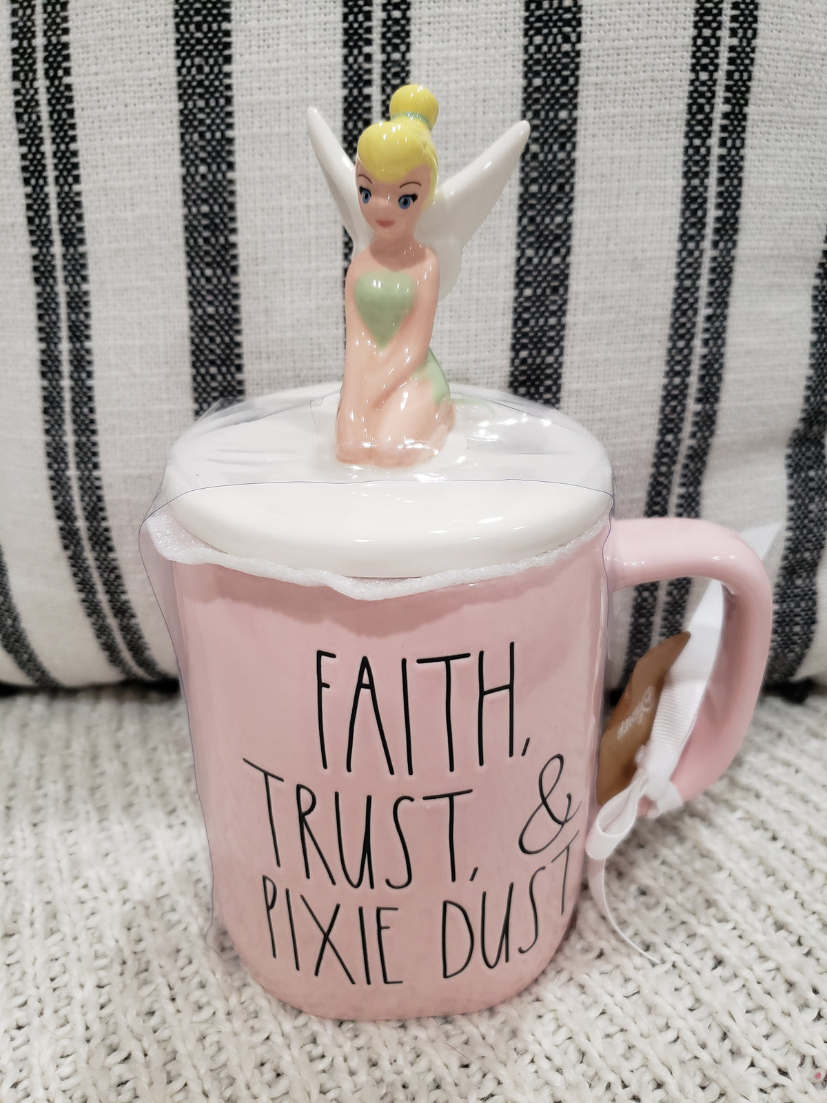 New Rae Dunn Disney Peter Pan movie coffee mug FAITH TRUST & PIXIE