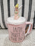 Rae Dunn "Faith, Trust, & Pixie Dust" Pink Mug Tinker Bell Mug Topper Disney's Peter Pan Collection