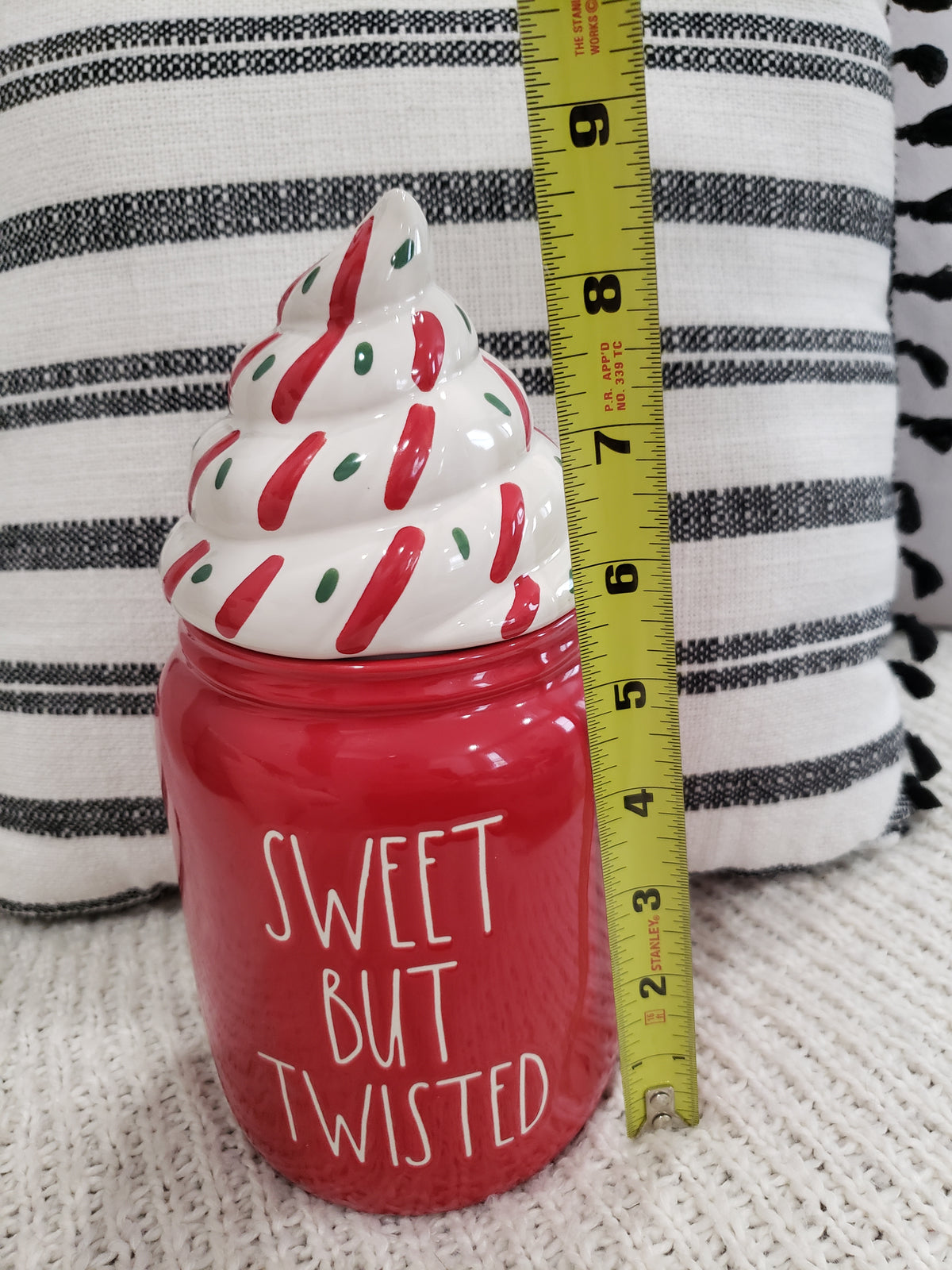 Rae Dunn &quot;Sweet But Twisted&quot; Peppermint Canister Holiday Collection