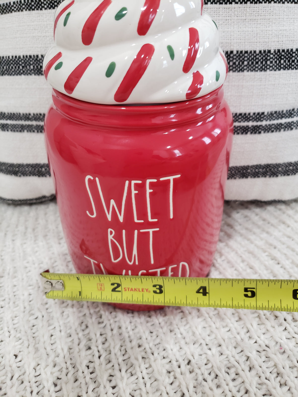 Rae Dunn &quot;Sweet But Twisted&quot; Peppermint Canister Holiday Collection