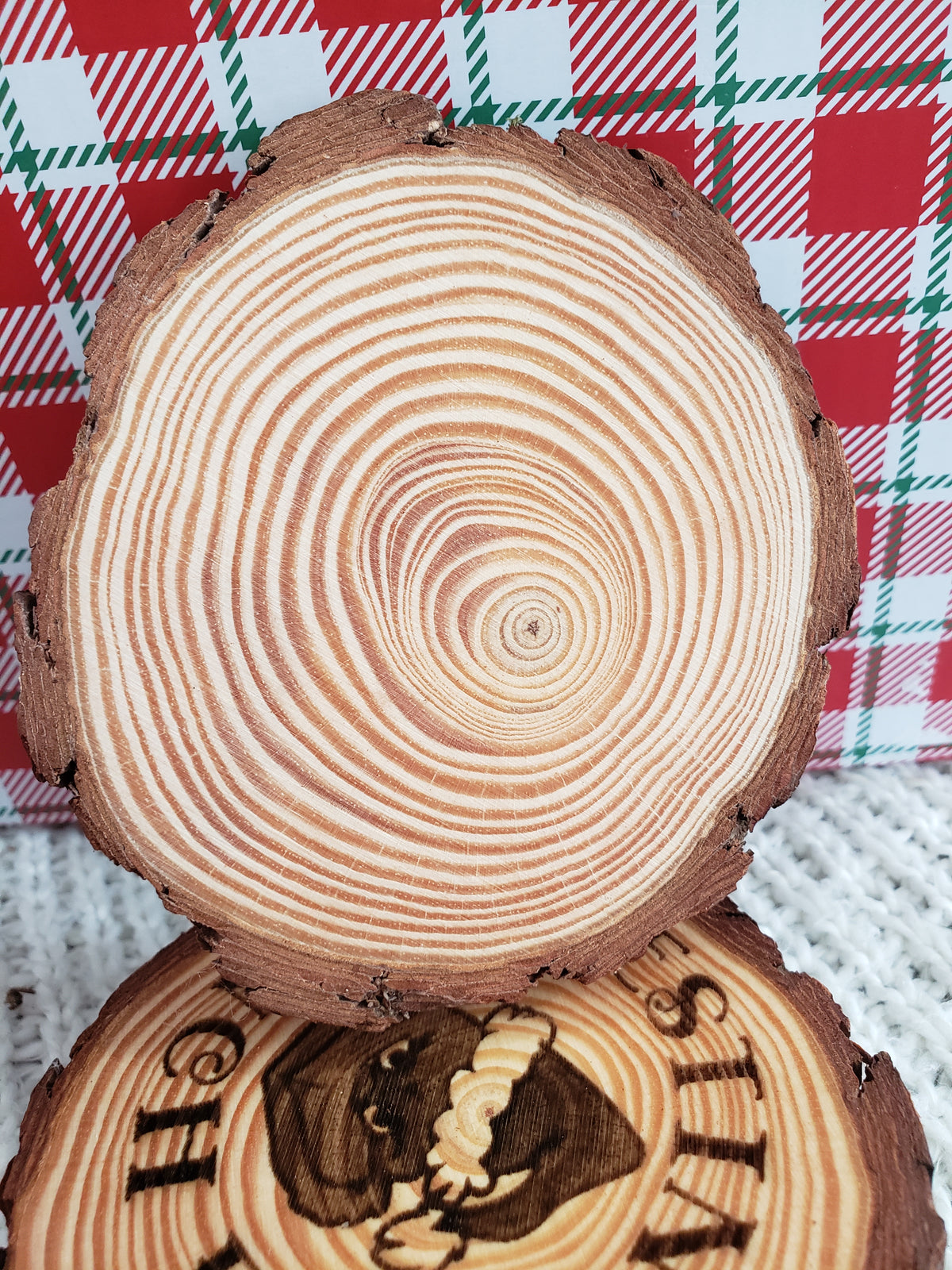 Pip Posh Design &quot;Resting Grinch Face&quot; Wooden Coasters Holiday Collection Set of 4