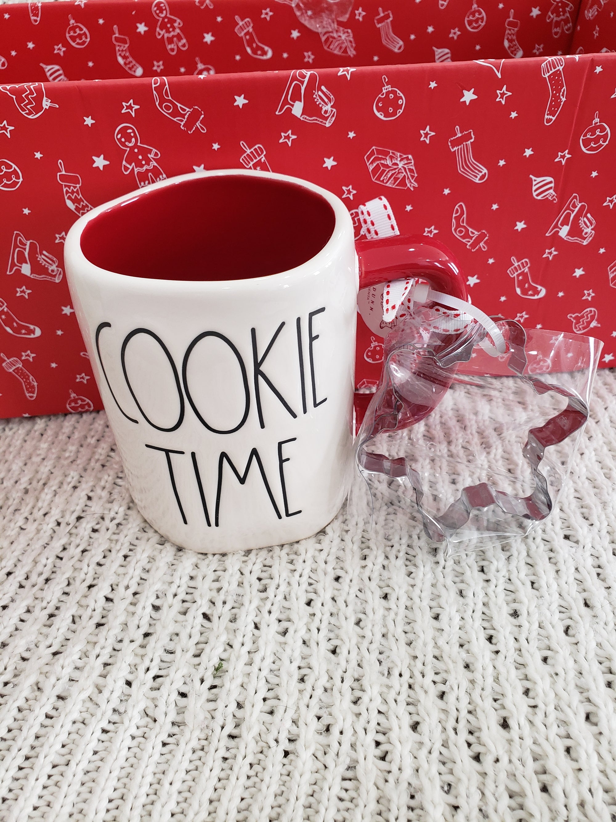 Rae Dunn "Cookie Time" Mug & Snowflake Cookie Cutter Holiday Collection