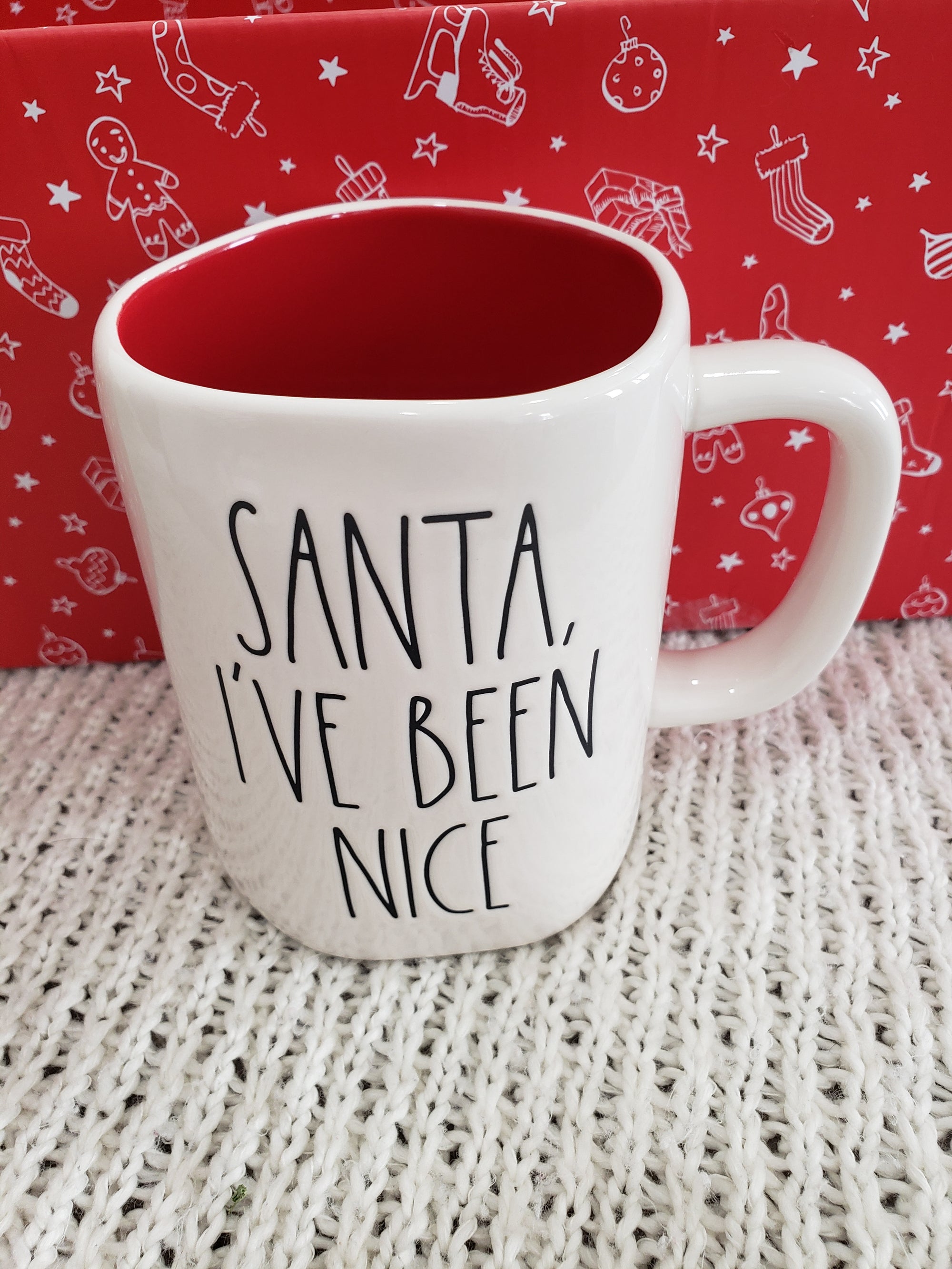 Rae Dunn "Santa, I've Been Nice" Mug Holiday Collection