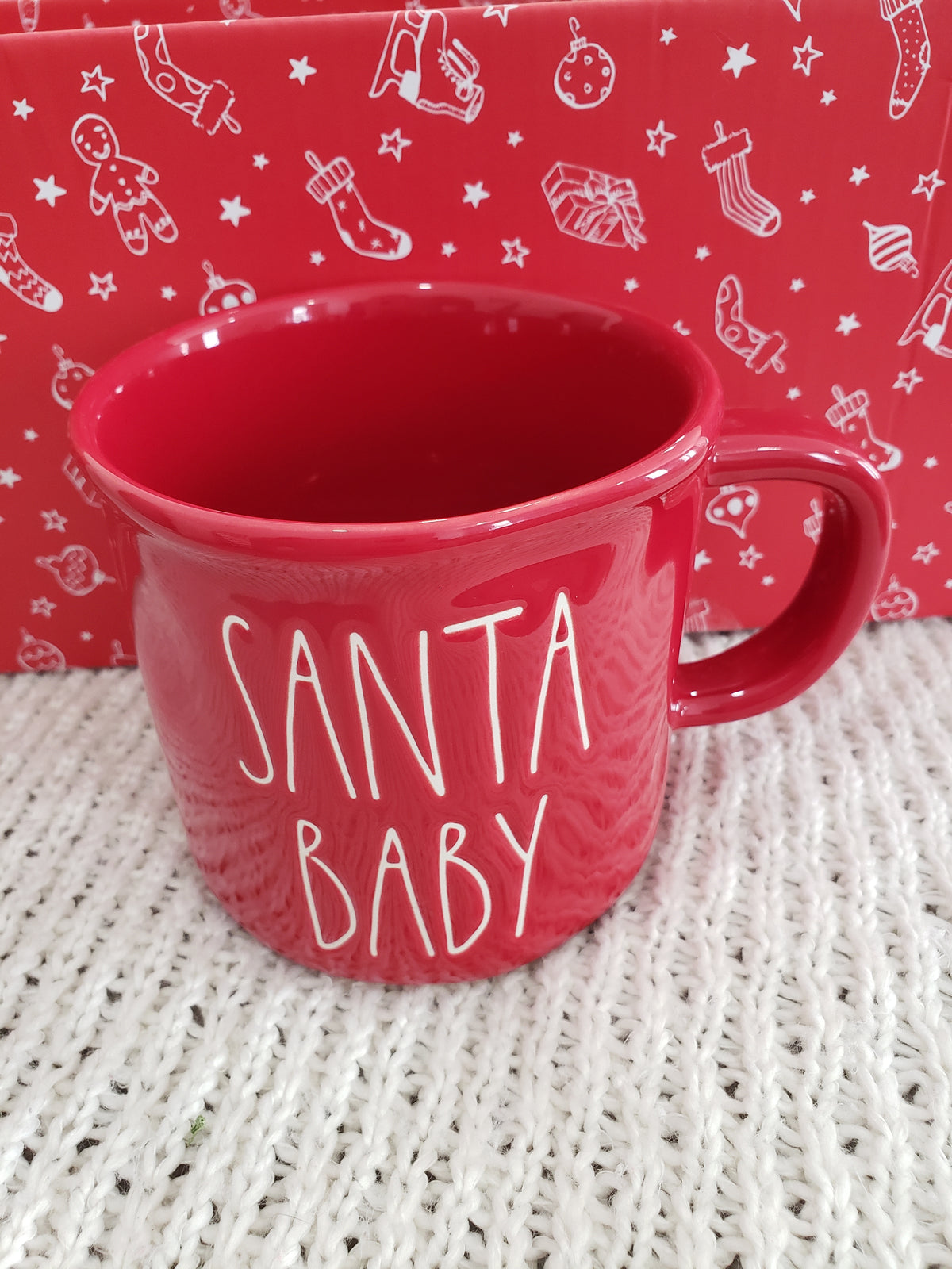 Rae Dunn &quot;Santa Baby&quot; Red Camper Mug Holiday Collection
