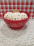 Rae Dunn "Santa" Red Bowl & Pip Posh Design Faux Sweet Décor Vanilla Chocolate Chip Ice Cream Dessert Holiday Collection