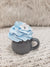 Pip Posh Design Faux Sweet Décor Gray Mini Mug & Blue Whipped Topper Holiday Collection