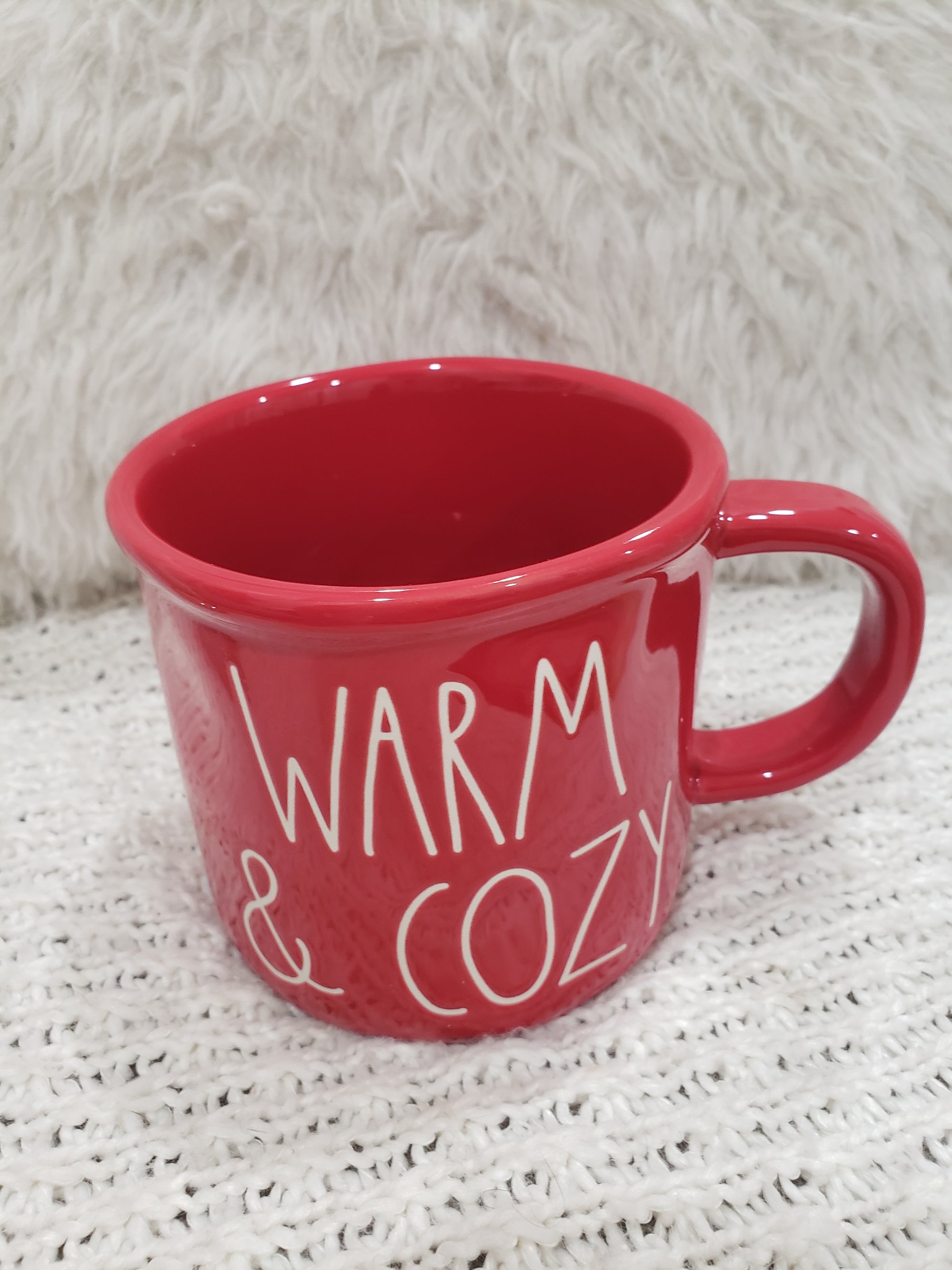 Rae Dunn "Warm & Cozy" Red Camper Mug Holiday Collection