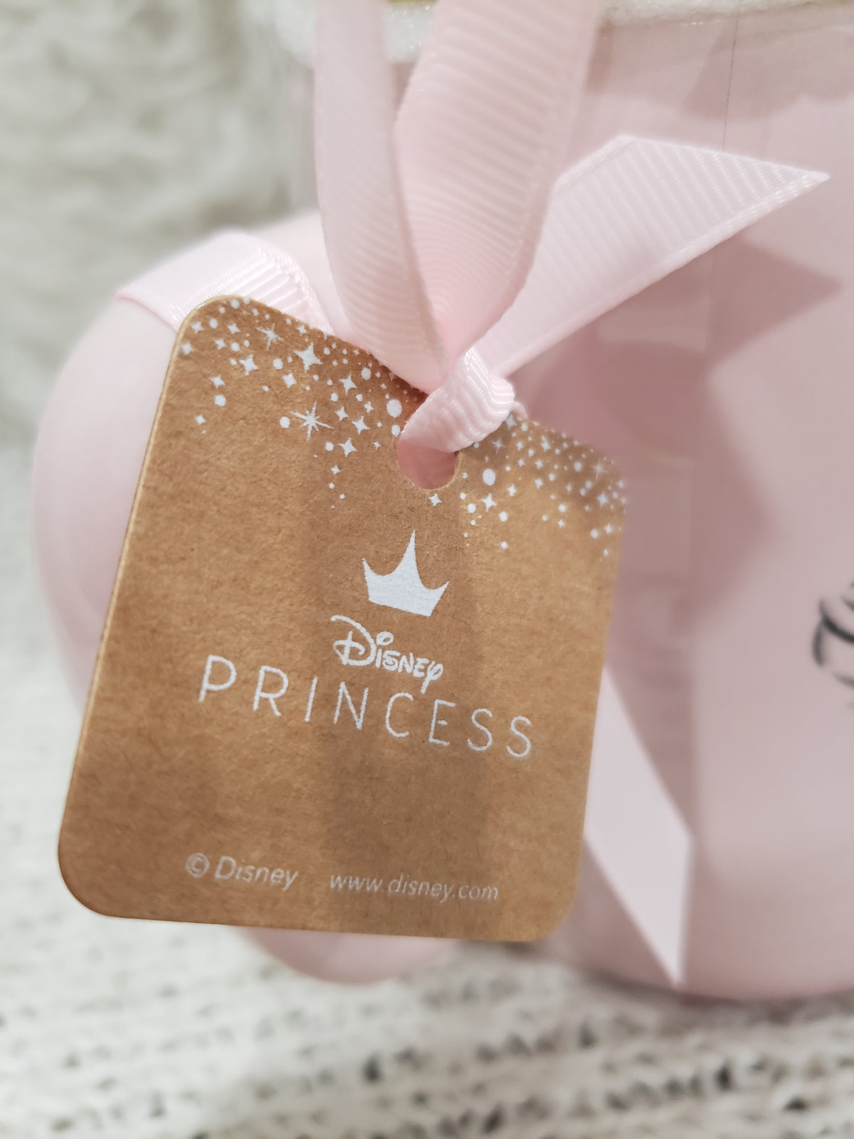 Rae Dunn &quot;Sleeping Beauty&quot; 3 Fairies Pink Double Sided Mug &amp; Crown Topper Disney&#39;s Princess Collection