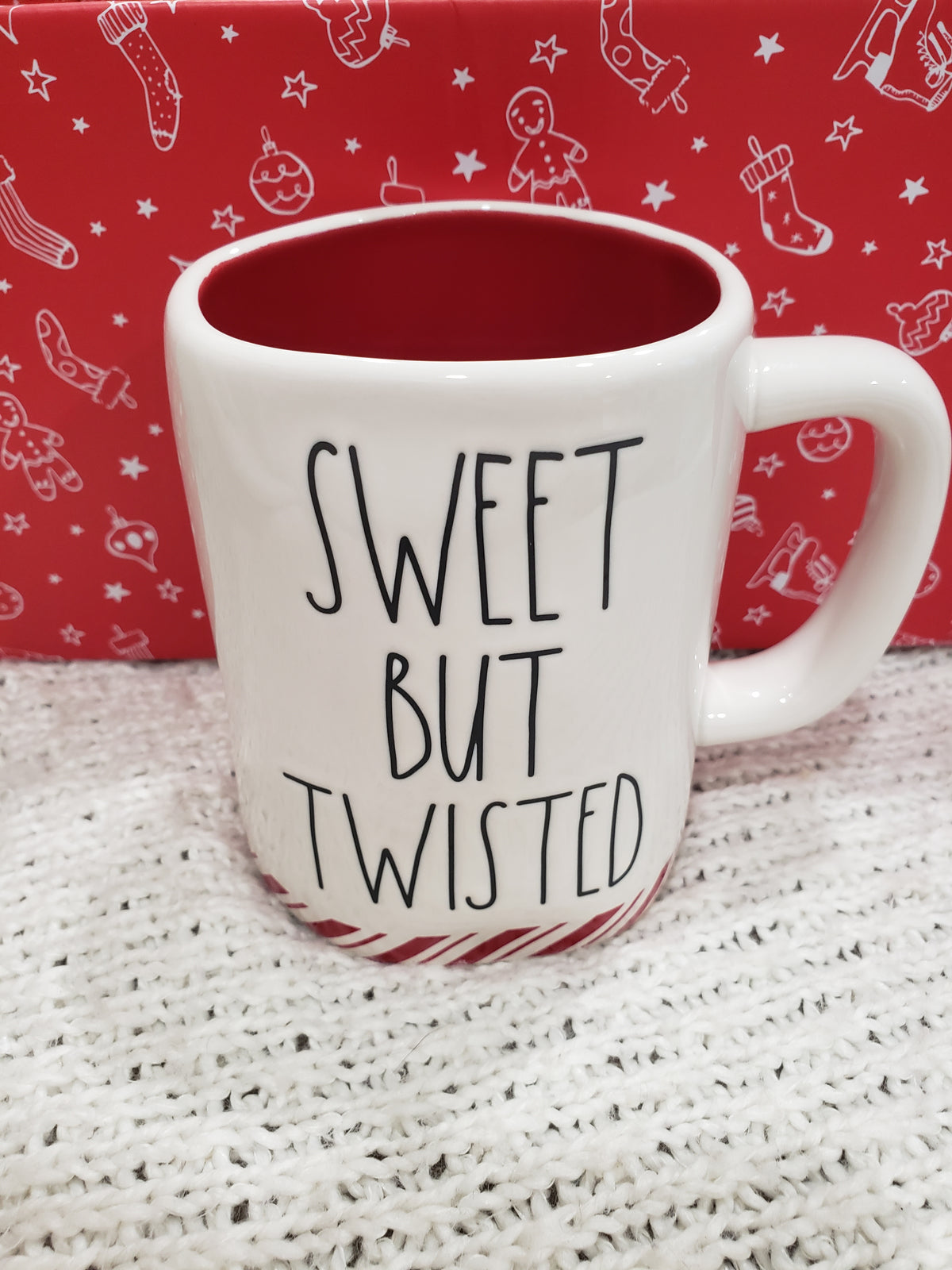 Rae Dunn &quot;Sweet But Twisted&quot; Candy Cane Mug Holiday Collection