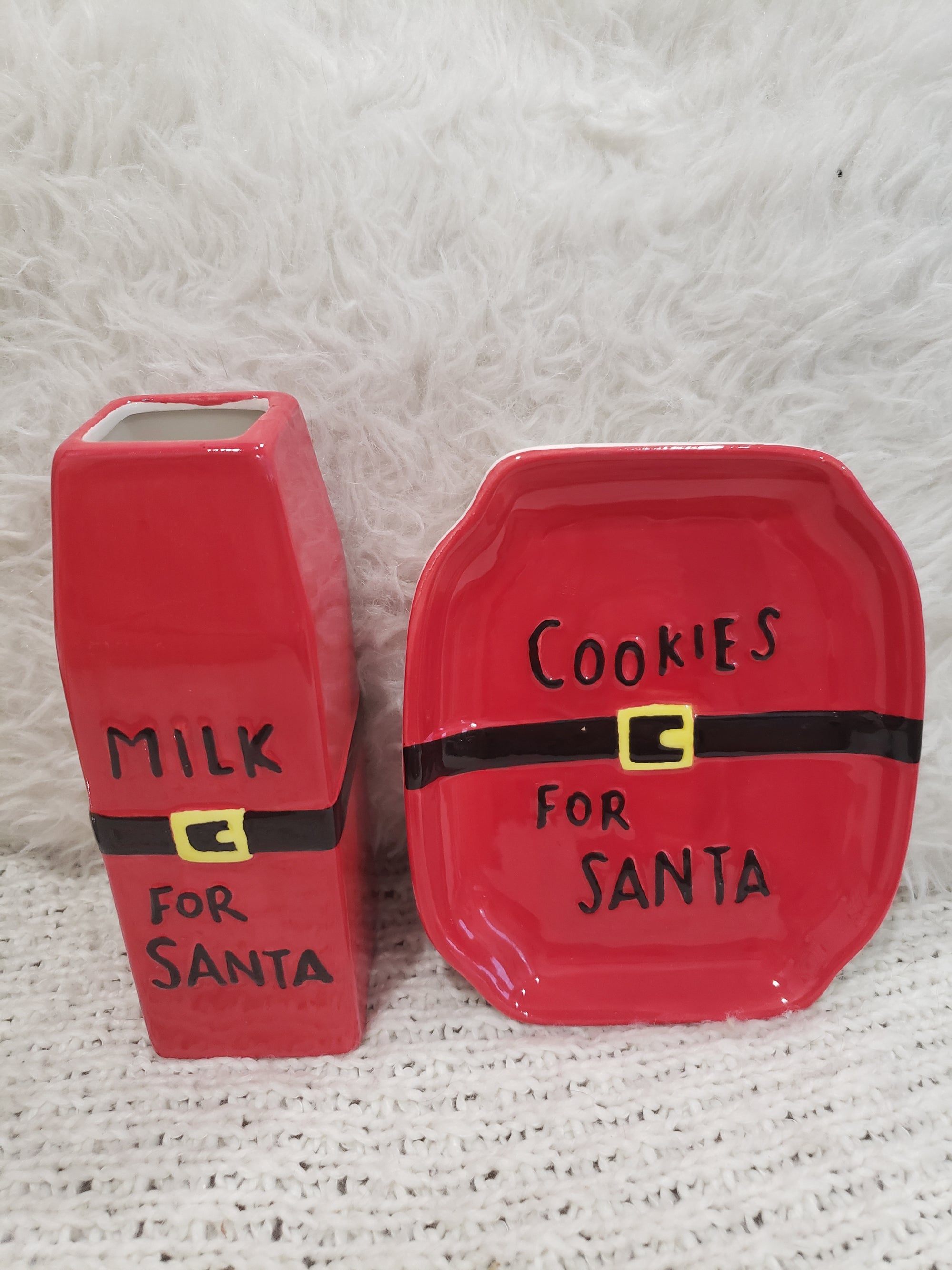 10 Strawberry Street " "Milk For Santa & Cookies For Santa Jug and Dish Set of 2 Holiday Collection