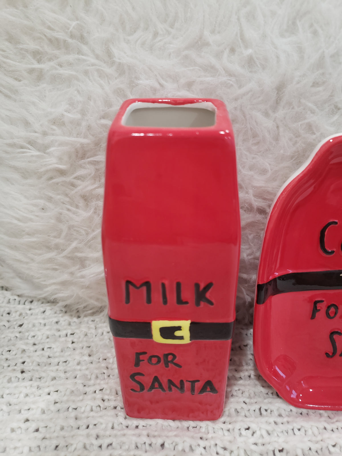 10 Strawberry Street &quot; &quot;Milk For Santa &amp; Cookies For Santa Jug and Dish Set of 2 Holiday Collection
