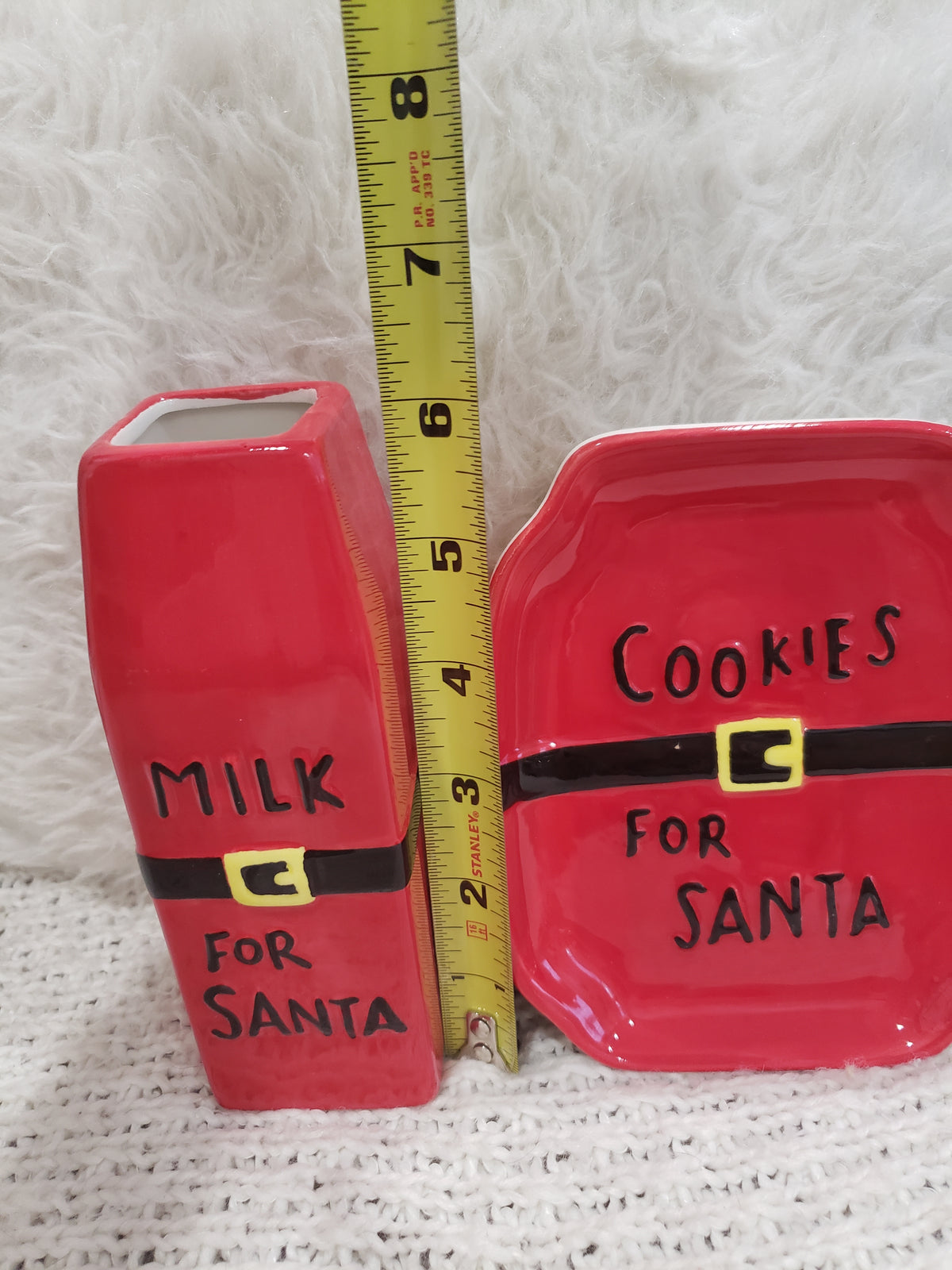 10 Strawberry Street &quot; &quot;Milk For Santa &amp; Cookies For Santa Jug and Dish Set of 2 Holiday Collection