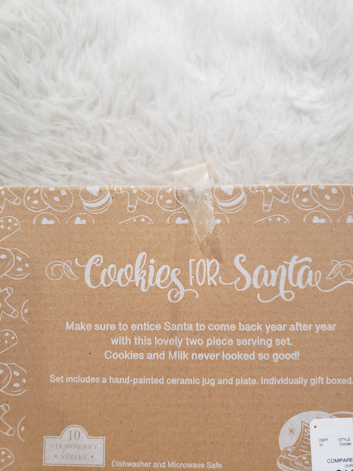 10 Strawberry Street &quot; &quot;Milk For Santa &amp; Cookies For Santa Jug and Dish Set of 2 Holiday Collection