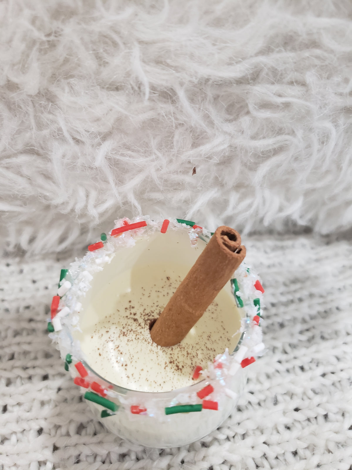 Pip Posh Design Faux Sweet Décor Mini Cinnamon Eggnog Glass Holiday Collection