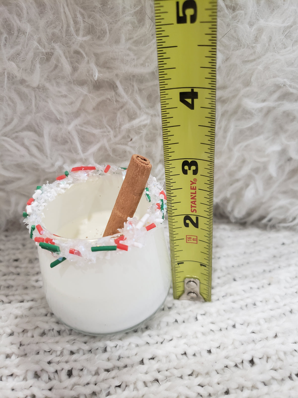 Pip Posh Design Faux Sweet Décor Mini Cinnamon Eggnog Glass Holiday Collection