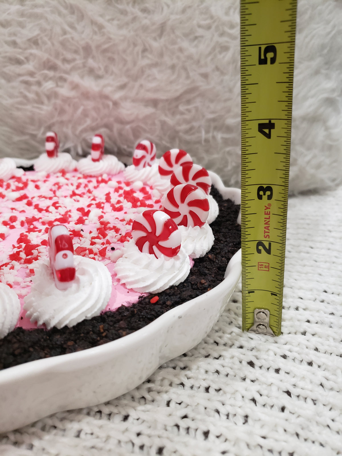 Pip Posh Design Faux Sweet Décor Whipped Peppermint Pie Holiday Collection