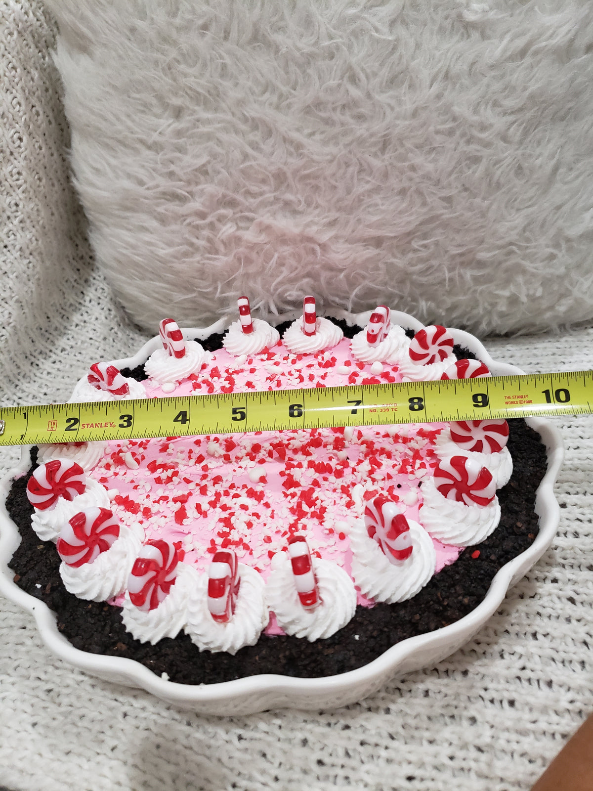 Pip Posh Design Faux Sweet Décor Whipped Peppermint Pie Holiday Collection