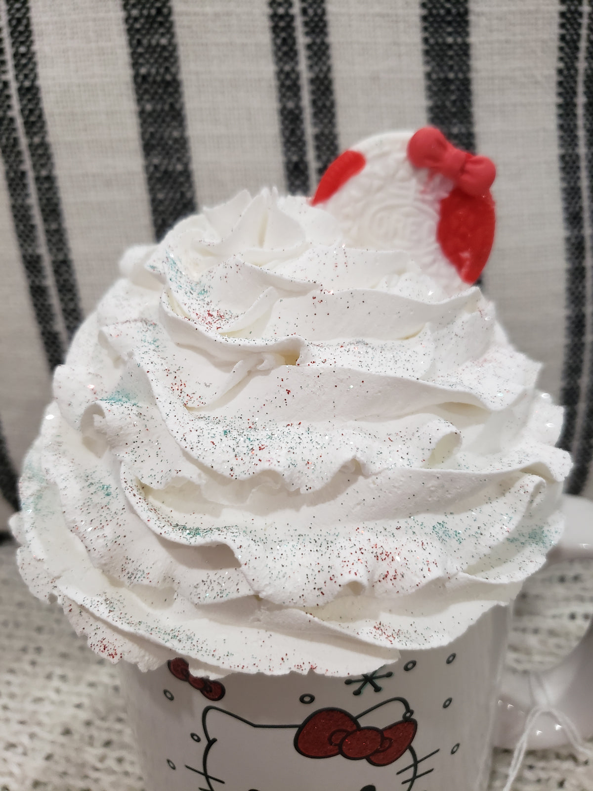 Pip Posh Design Faux Sweet Décor Hello Kitty Mug &amp; Whipped Peppermint Topper Holiday Collection