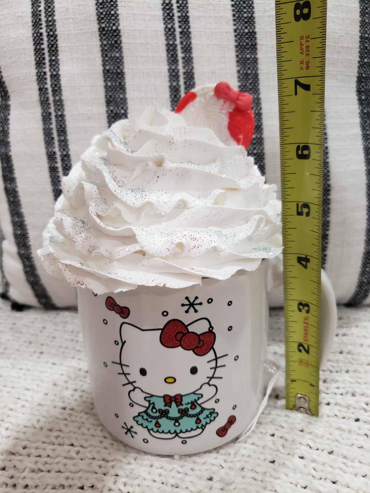 Pip Posh Design Faux Sweet Décor Hello Kitty Mug &amp; Whipped Peppermint Topper Holiday Collection