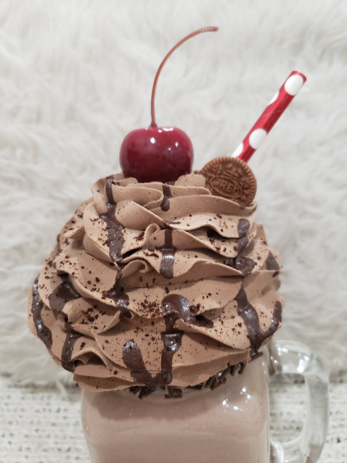 Pip Posh Design Faux Sweet Décor  Chocolate Cherry Whipped Milk Shake Collection