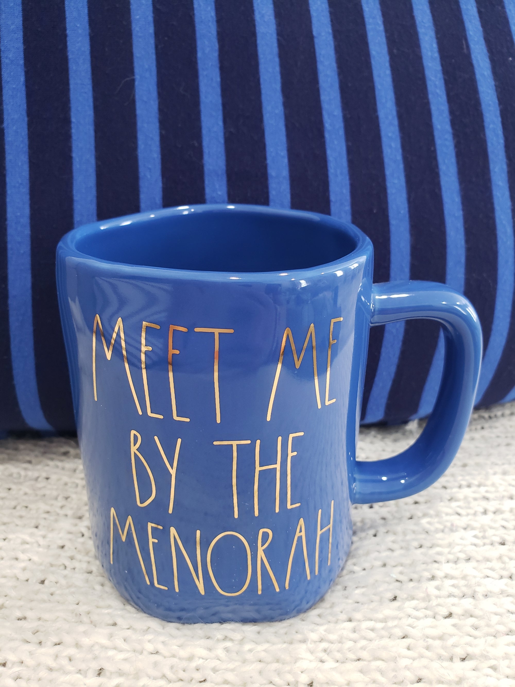 Rae Dunn "Meet Me At The Menorah" Blue Mug Collection