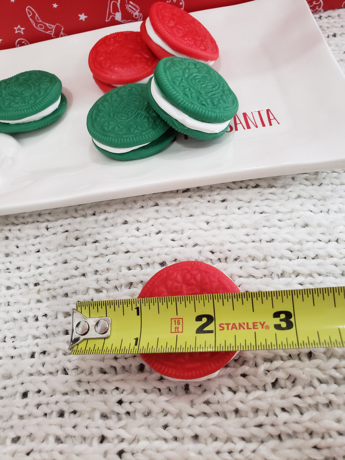 Pip Posh Design Faux Sweet Décor Faux Red &amp; Green Oreo Cookies Set Of 6 Holiday Collection