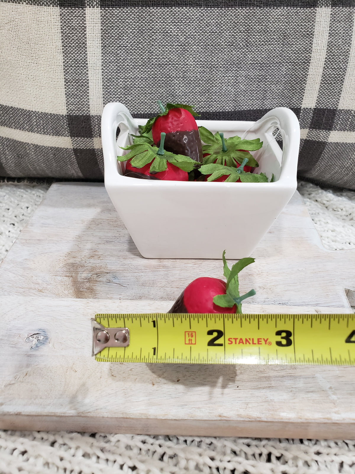 Pip Posh Design Faux Sweet Décor Chocolate Covered Strawberry Mini Basket Bakery Collection