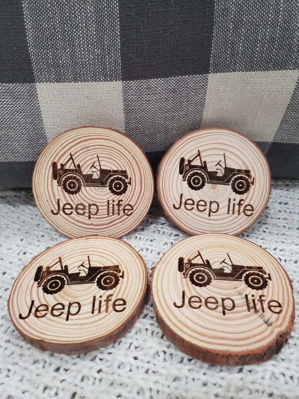 Pip Posh Design &quot;Jeep Life&quot; Jeep Coasters Set of 4