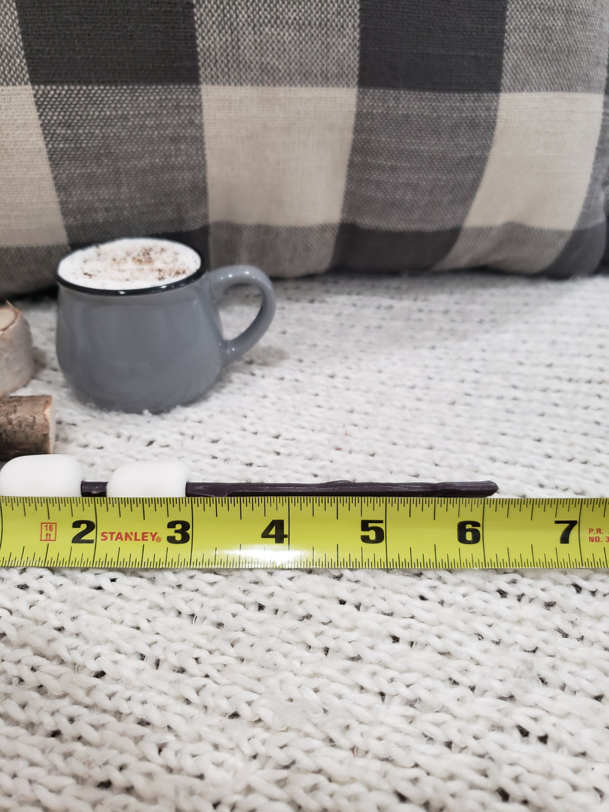 Pip Posh Design Faux Sweet Décor Mini Gray Hot Chocolate Marshmallow Tier Décor Bundle