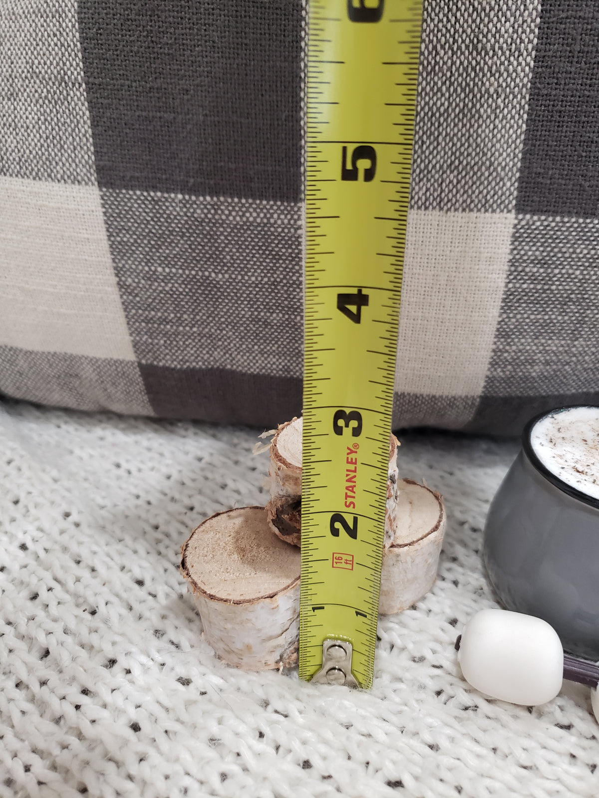 Pip Posh Design Faux Sweet Décor Mini Gray Hot Chocolate Marshmallow Tier Décor Bundle