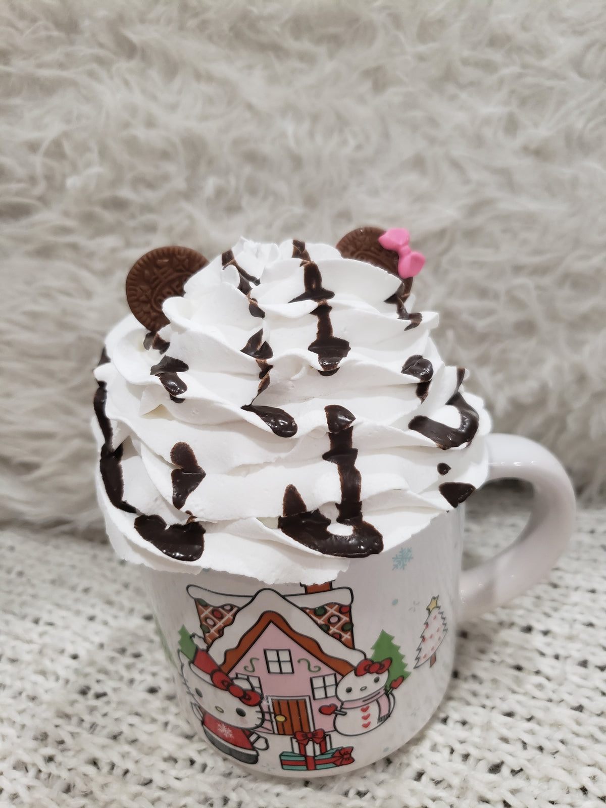 Pip Posh Design Faux Sweet Décor Hello Kitty Christmas Mug &amp; Oreo Cookie Whipped Topper Holiday Collection