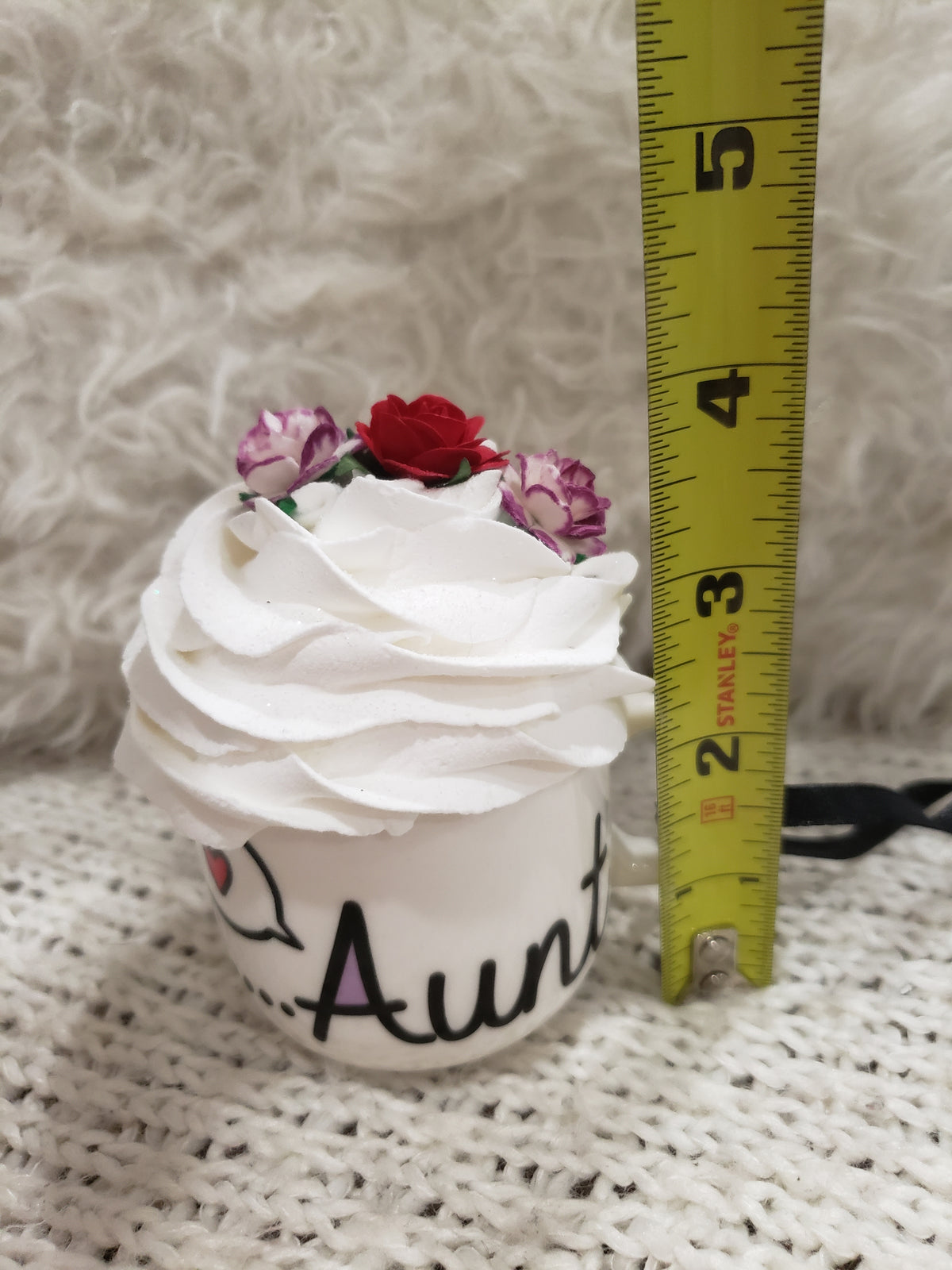 Pip Posh Design Faux Sweet Décor &quot;Aunt&quot; Mini Double Sided Mug &amp; Whipped Topper Collection