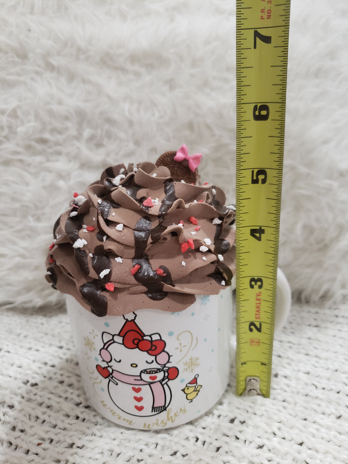 Pip Posh Design Faux Sweet Décor &quot;Hello Kitty Snowman&quot; Mug &amp; Chocolate Whipped Topper Holiday Collection
