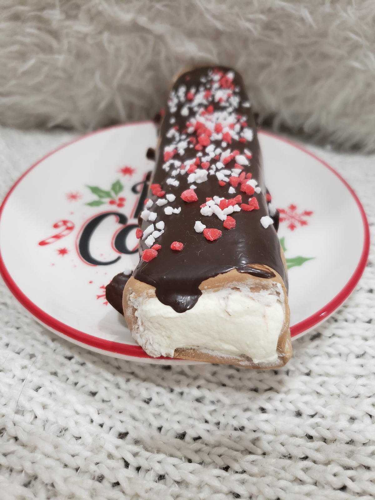 Pip Posh Design Faux Sweet Décor Chocolate Peppermint Log Holiday Collection