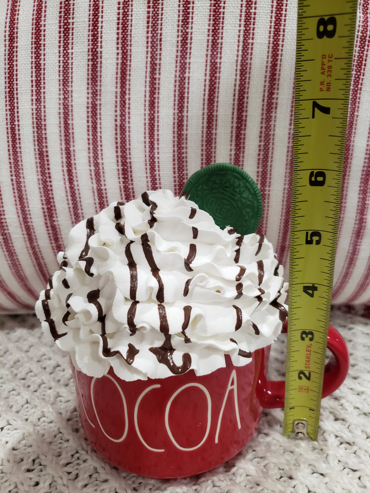 Rae Dunn &quot;Cocoa&quot; Red Mug &amp; White Chocolate Drizzle Whipped Topper Holiday Collection