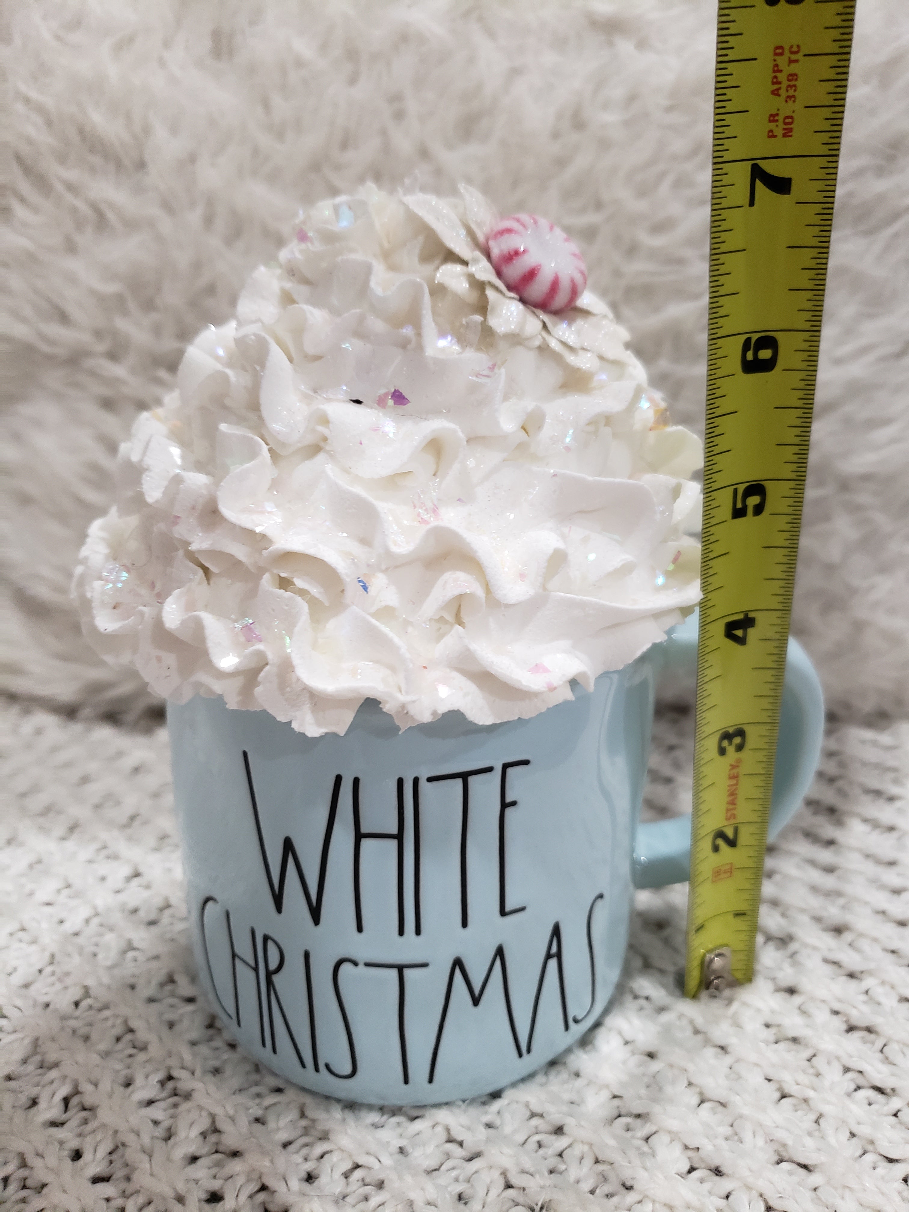 Peppermint Mug Toppers, Rae Dunn & Topper, Christmas Faux Whipped